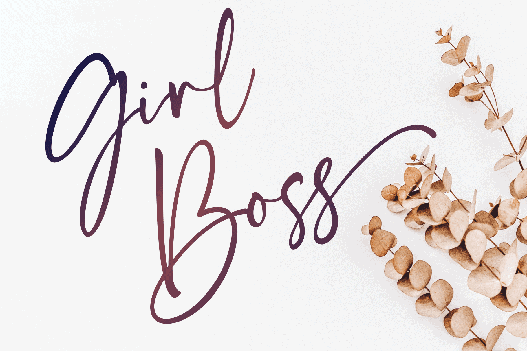 Girl Boss Script Fonts – Modern Calligraphy Fonts – Pink Unicorn